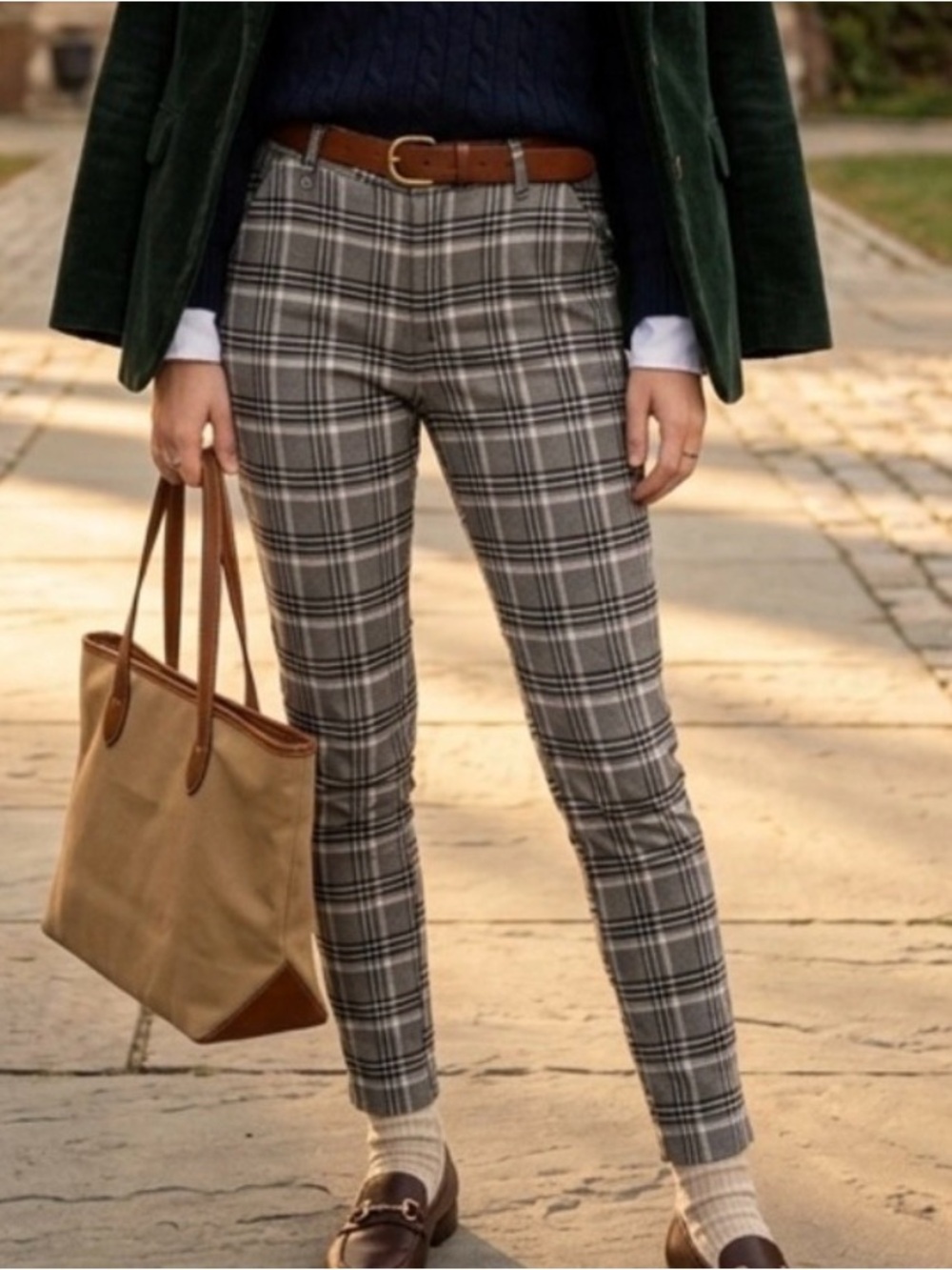ALLELMS Plaid Slim Fit Stretch Chinos NWOT Sz 30 Preppy StreetStyle Coastal